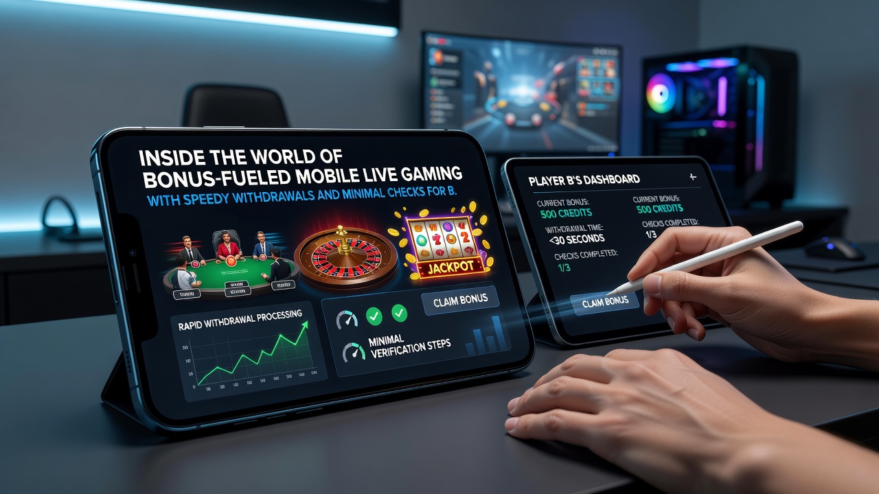 Smartphone displaying live roulette table alongside withdrawal confirmation screen with bonus balance highlighted