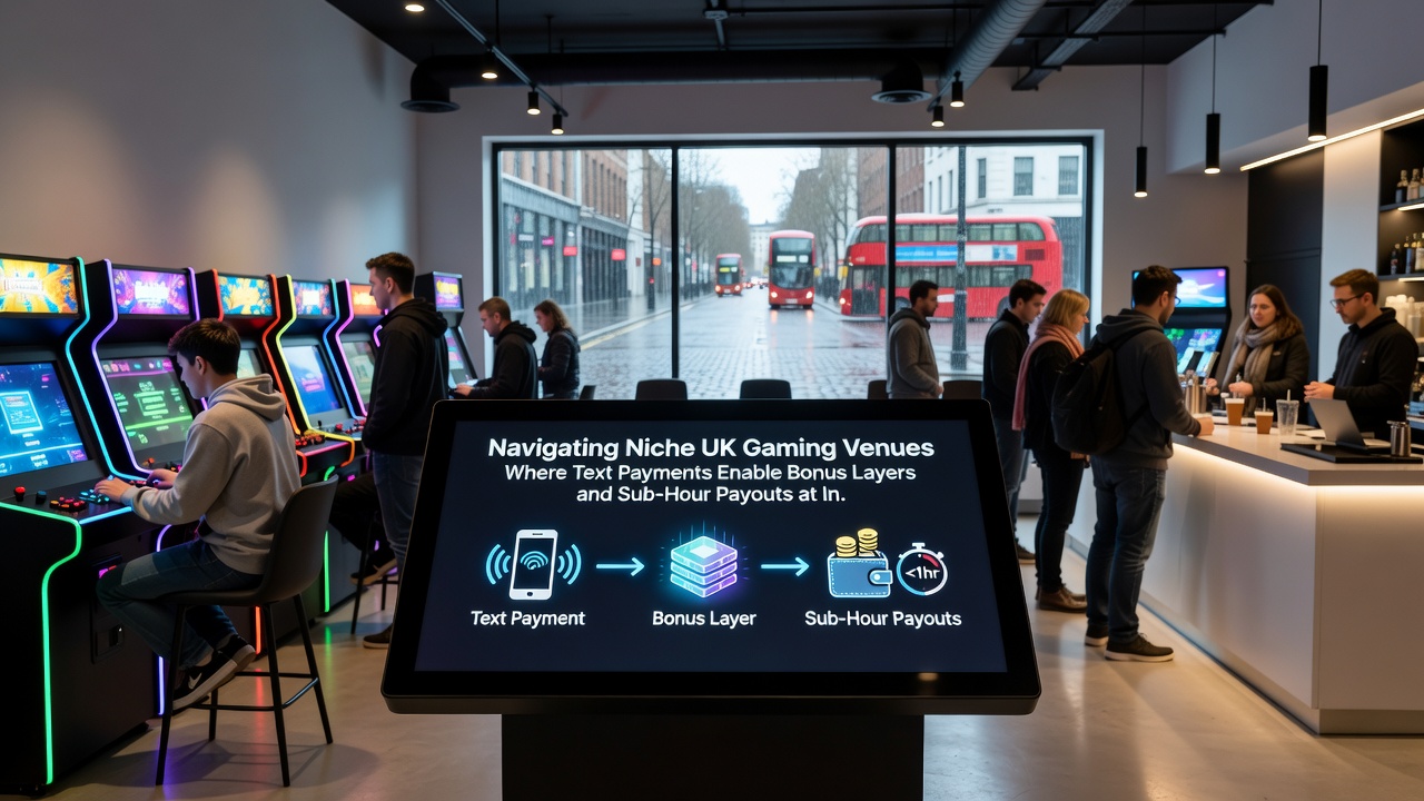 Close-up of a player using text payment on a mobile device at a live dealer table in a UK gaming venue