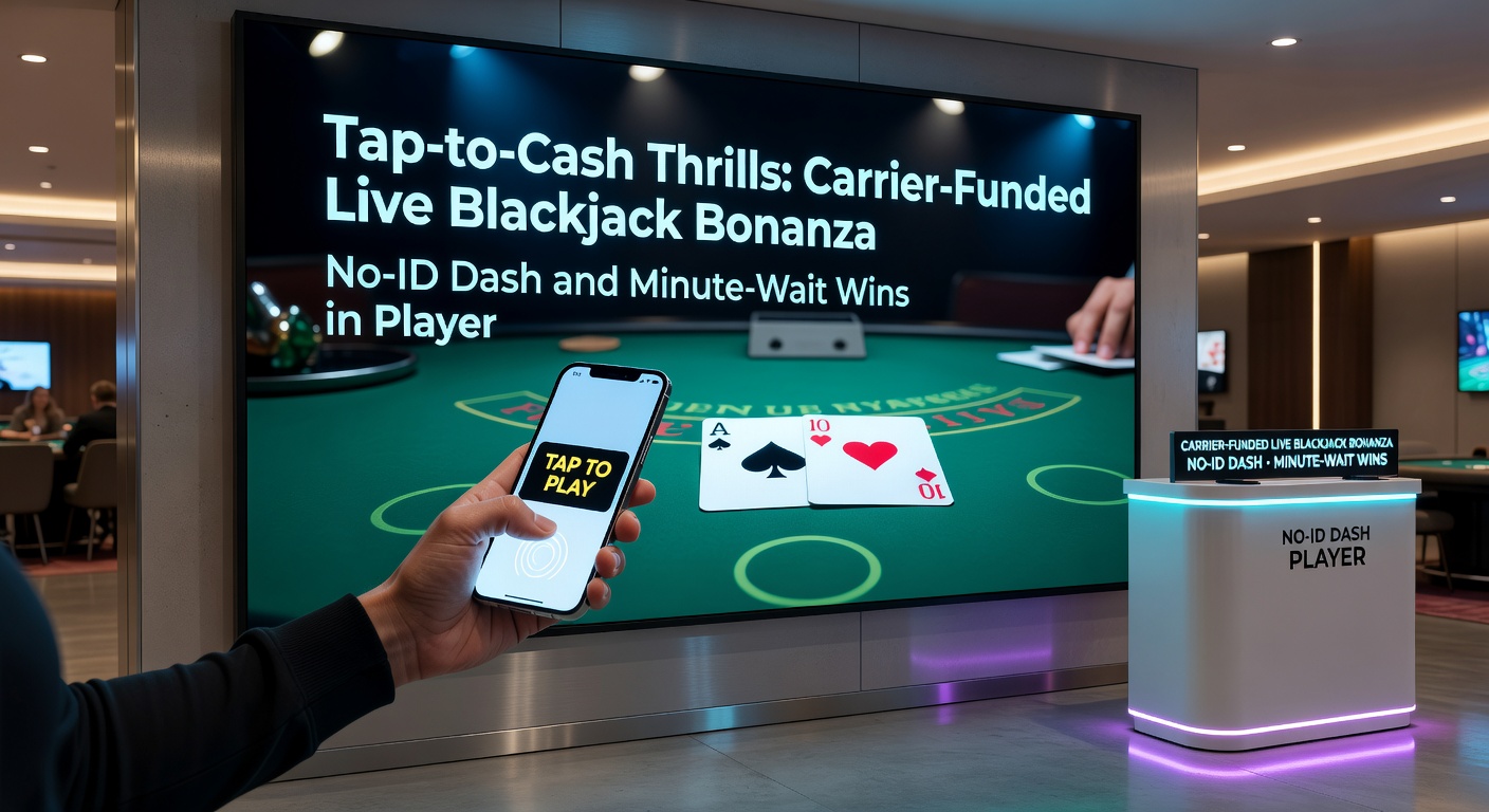 Close-up of smartphone screen showing tap-to-cash confirmation, live blackjack win notification popping with chips cascading, payout clock ticking under a minute amid neon casino vibes